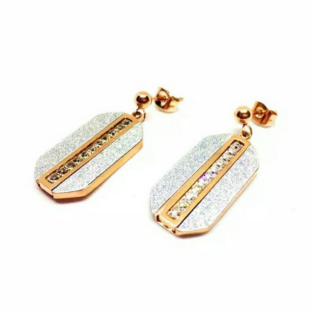 GG Anting Tusuk Fashion Korea kekinian titanium premium lapis Emas 18k#AT-108