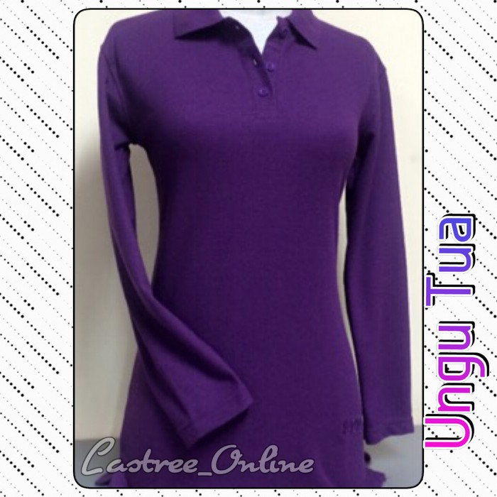 Kaos Polo Shirt Wanita Lengan Panjang,Kaos Wanita,Polo Shirt Cewek