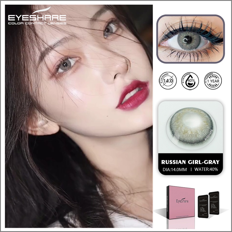 [✅COD] Sepasang Lensa kontak warna, lensa warna, diameter14MM, kadar air 40% soflens softlens RUSSIA GIRL Series