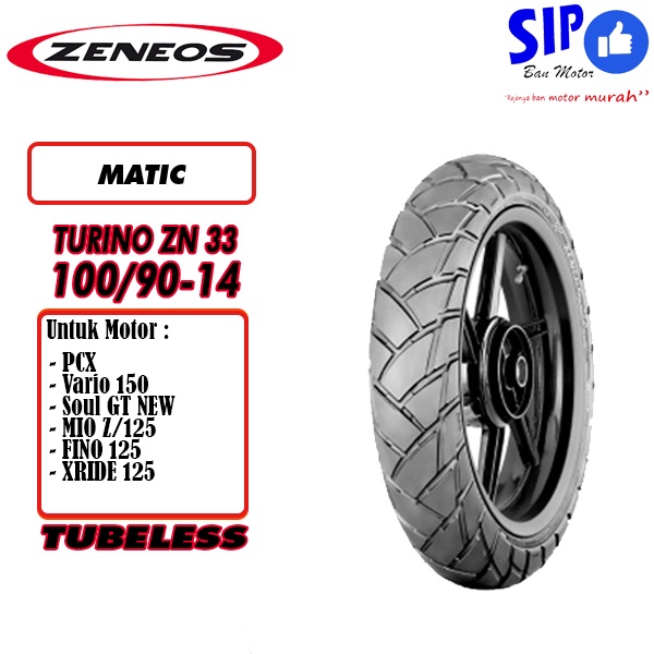 Ban motor matic Zeneos Turino 100 90 14 Tubeless