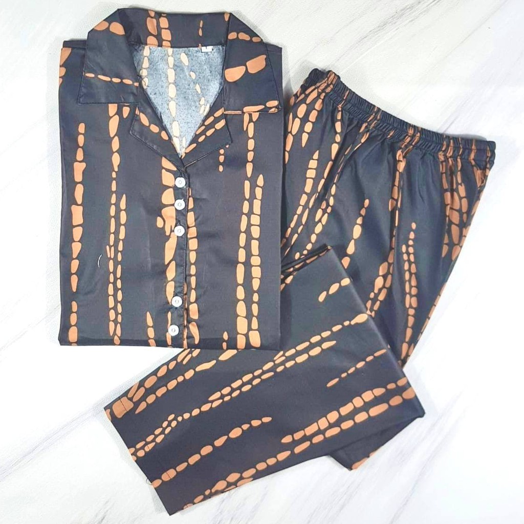 Piyama dewasa jumbo karakter Lengan panjang PP XXL-Tie Dye Jelly Brown