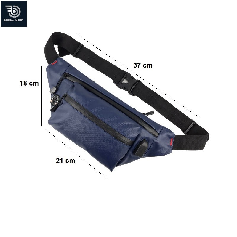 Tas Selempang Waistbag USB Waterproof Terbaru-Bs