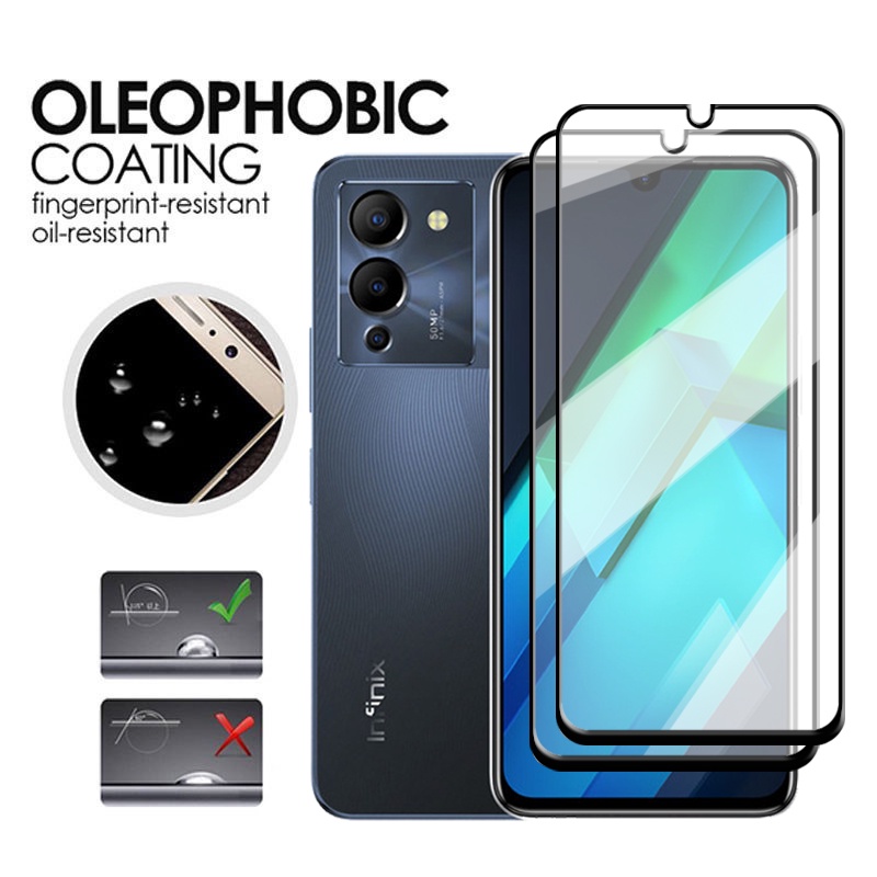 Film Pelindung Layar Tempered Glass Anti Gores 2 in 1 Untuk Infinix Note 12 G96 Note11 Hot 11S NFC Hot 12 Play 11 Play 10 Play 9 Play 6 Smart 5 10S 10T