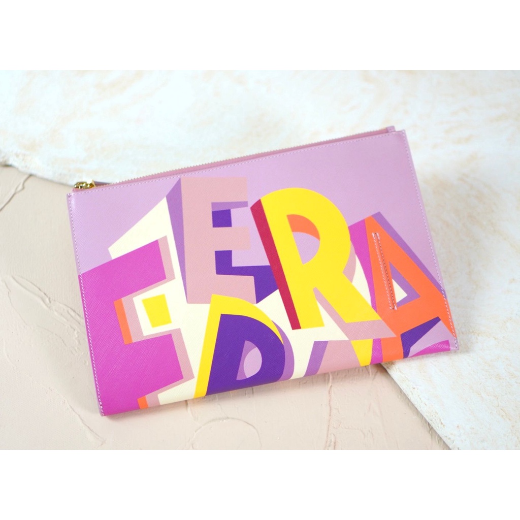 Ferragamo Pink Clutch (fit for ipad mini)