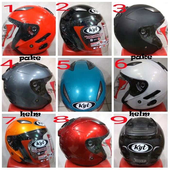HELM KYT GALAXY SLIDE SOLID 9 WARNA