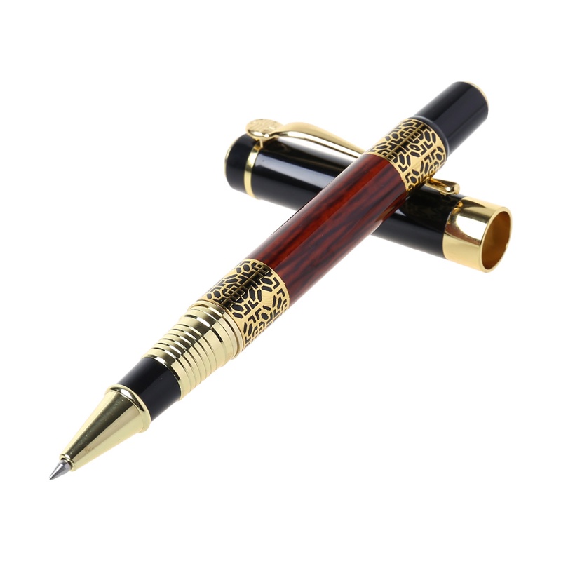 Mary Luxury Metal Ballpoint Pen Imitasi Motif Emboss Rollerball Pen Kantor S