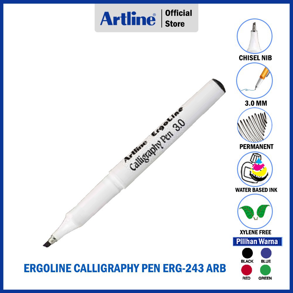

PULPEN ARTLINE ERGOLINE CALLIGRAPHY PEN CHISEL SHAPED STYLE ERG-243ARB
