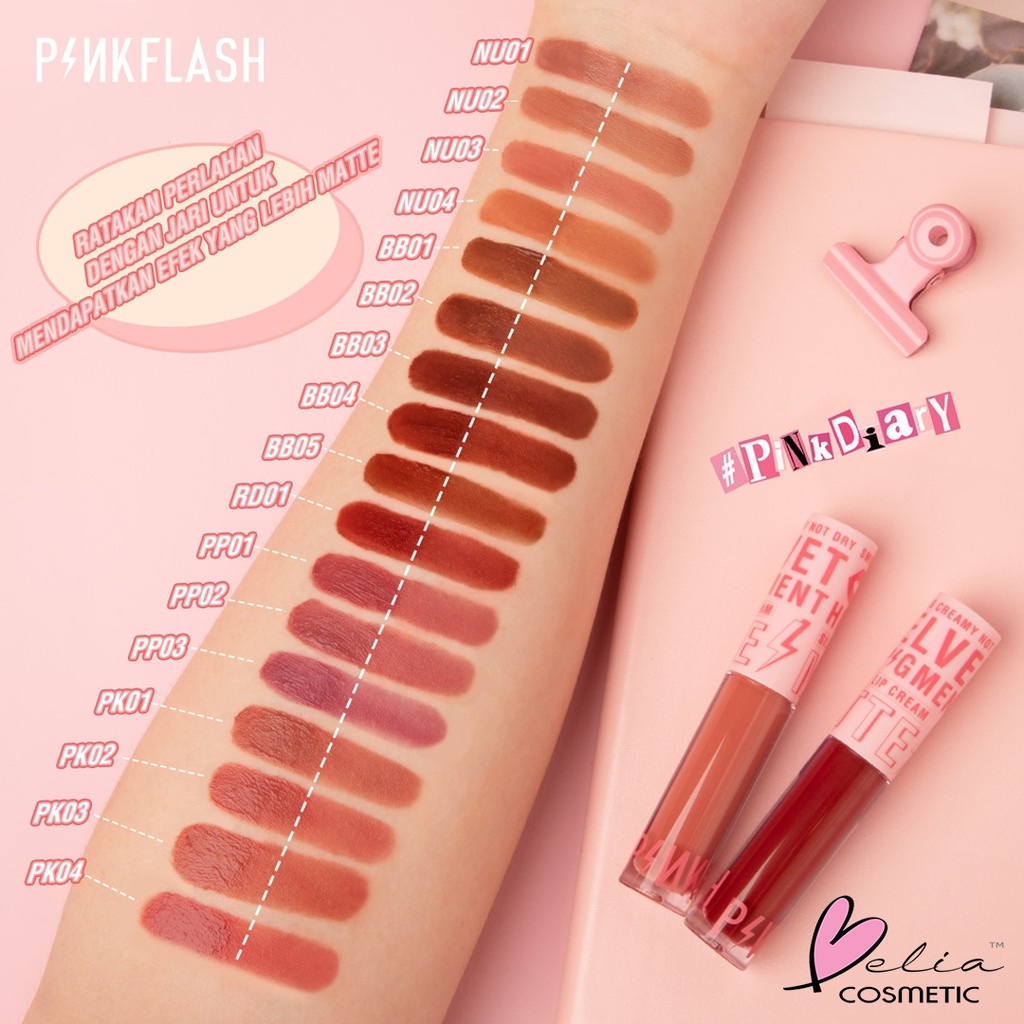 ❤ BELIA ❤ PINKFLASH Silky Velvet Lip Cream | Lipcream | Lipstick | PinkDiary Pink Flash | BPOM PF-L04