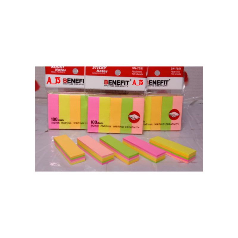 Sticky Notes Benefit multicolor 5 &amp; 3 warna Campur