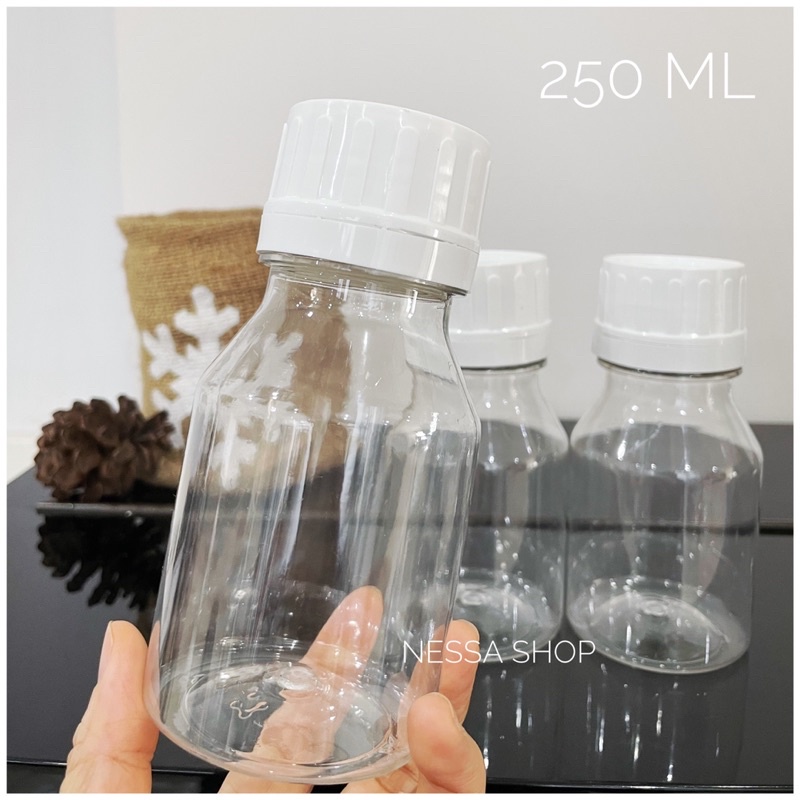 Botol plastik bening segel (Obat, Bumbu, Madu dll)