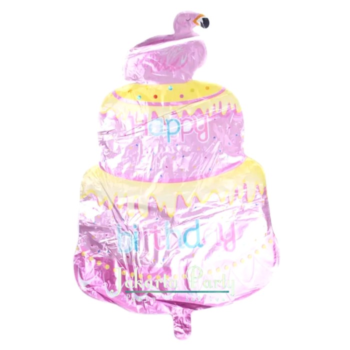 Balon Foil Cake Flamingo / Balon Karakter Cake / Balon Cake Jumbo