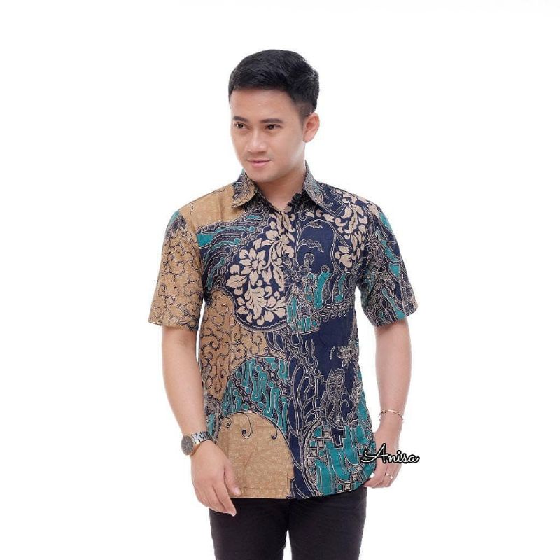 Batik Pangeran-KEMEJA BATIK LENGAN PENDEK KATUN PRIMA MURAH MERIAH SERAGAMAN NO LUNTUR COD