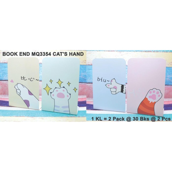 

Penahan buku atau pembatas buku dari besi motif cats hand