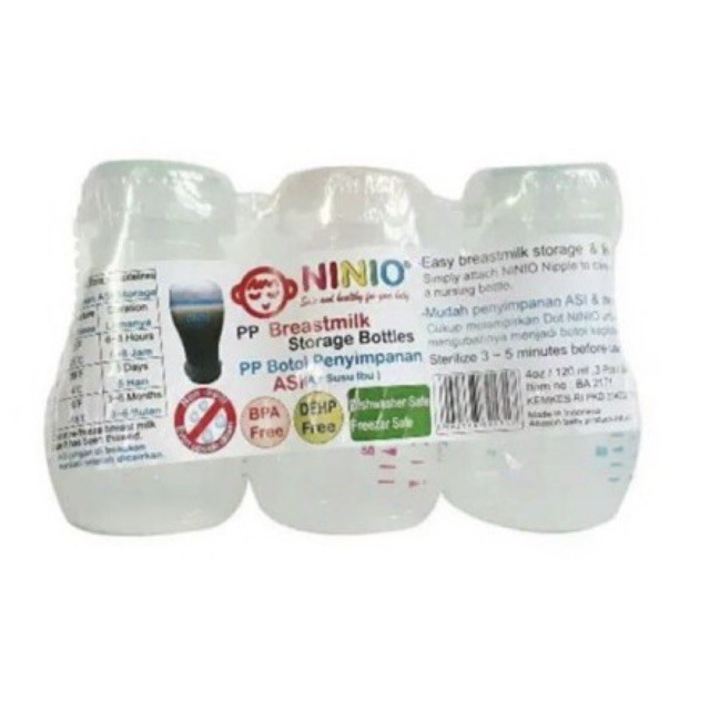 Ninio Botol Penyimpanan Asi Bayi - Breastmilk Bottle Storage 120ml