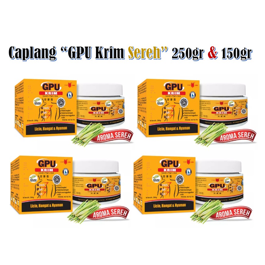 CAPLANG GPU Krim Sereh Jahe Pala 250gr 150gr  GPU Krim Hot 120gr