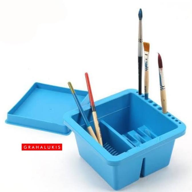 

[COD] Mont Marte Brushwasher Twin Compartment Square Plastic BOOM SALE Kode 4