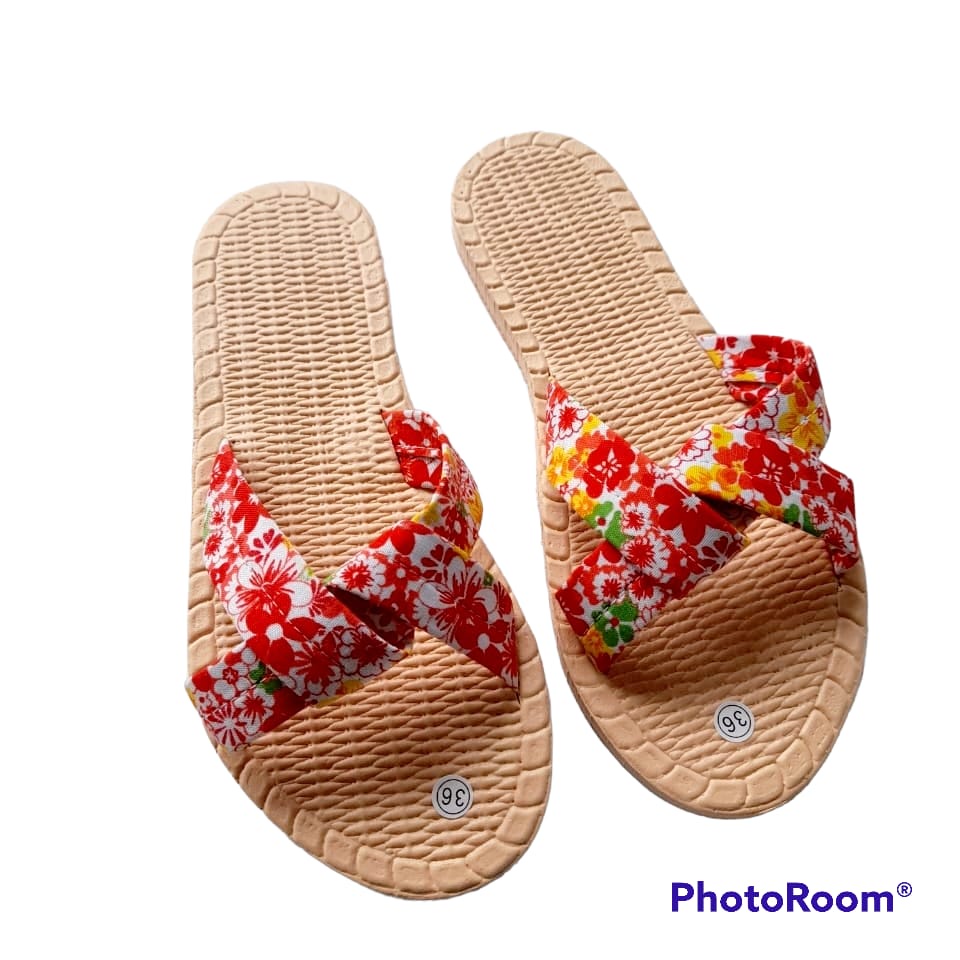 Sandal Slop Wanita Dewasa Motif Bunga