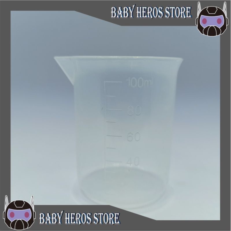 Beaker Glass 100 ML / CC Plastik Gelas Beker Gelas Takar Ukur Plastik