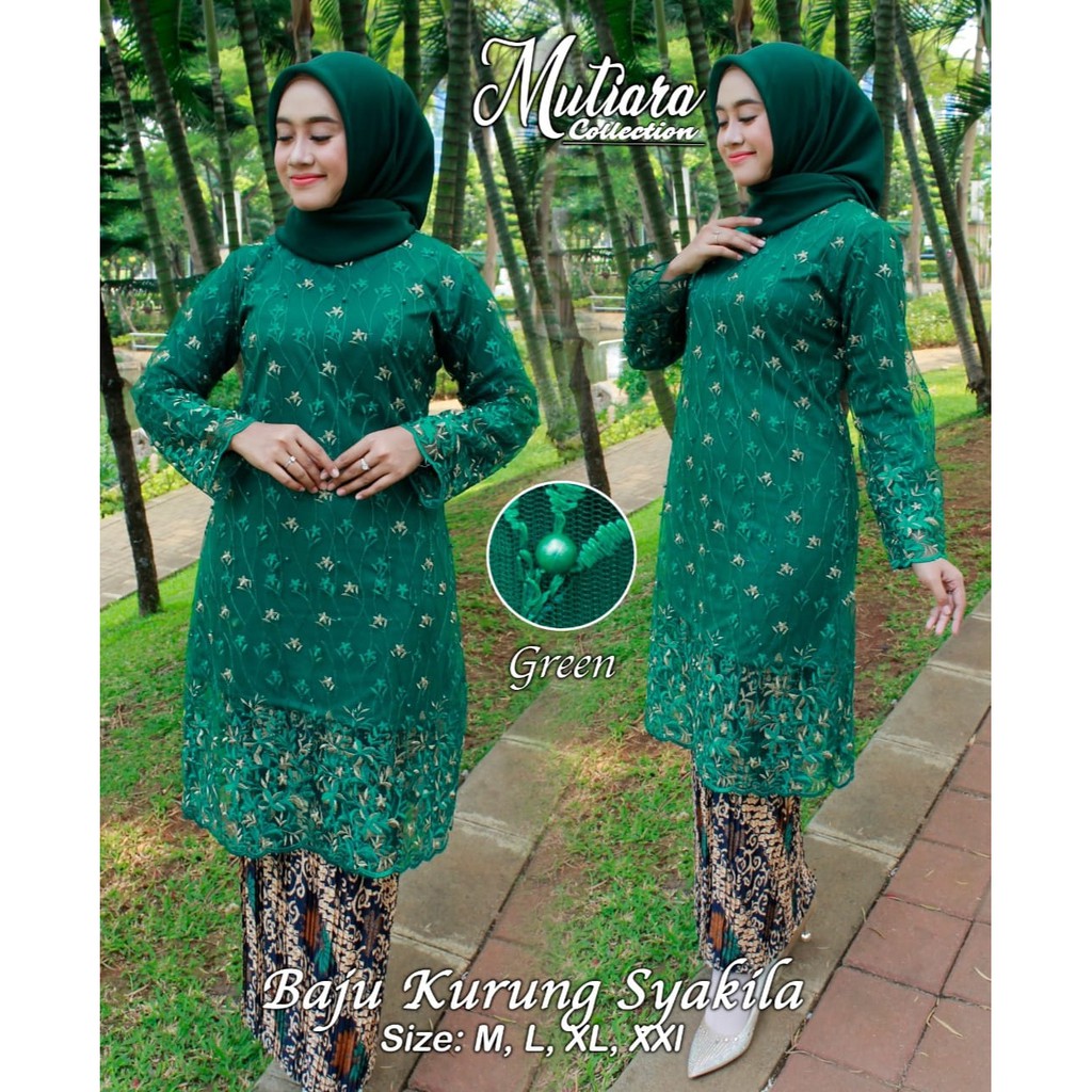 MUT&gt; KURUNG SYAKILA / KEBAYA TILLE BUNGA BORDIR / KEBAYA MODERN / TUNIK KEBAYA MODIS DAN KEKINIAN