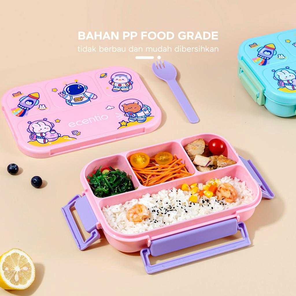 ecentio Kotak Makan Anak Kids Lunch Box Set Premium Rantang Makan Kotak Makan Siang Bento