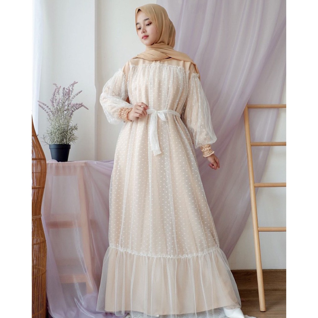 MARSHA TULLE DRESS / DRESS LEBARAN / DRESS MEWAH