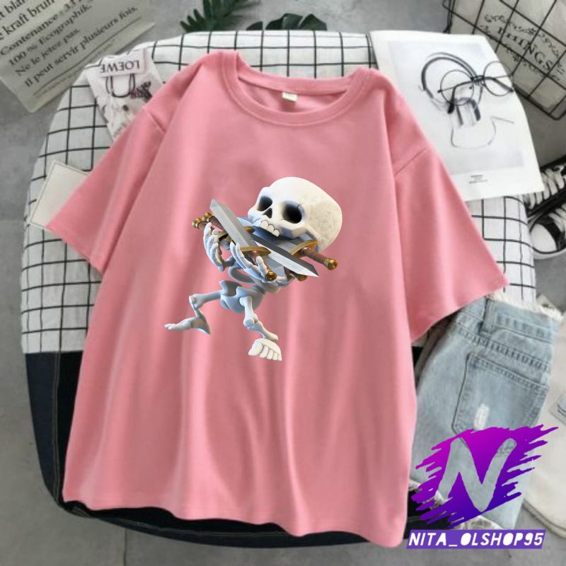 baju anak kaos coc karakter tengkorak