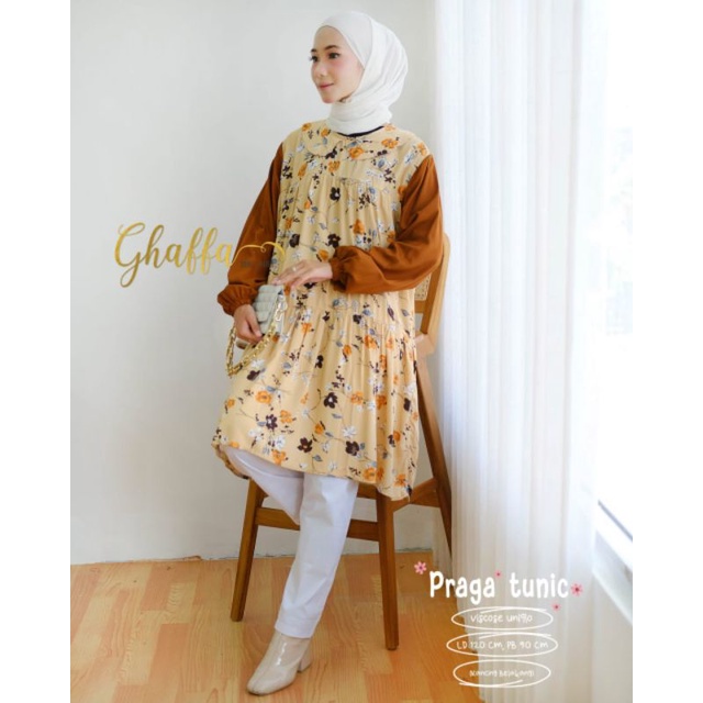 PRAGA TUNIC BY GHAFFA THE LABEL (TUNIK MOTIF MUSLIMAH) Modern rekomended