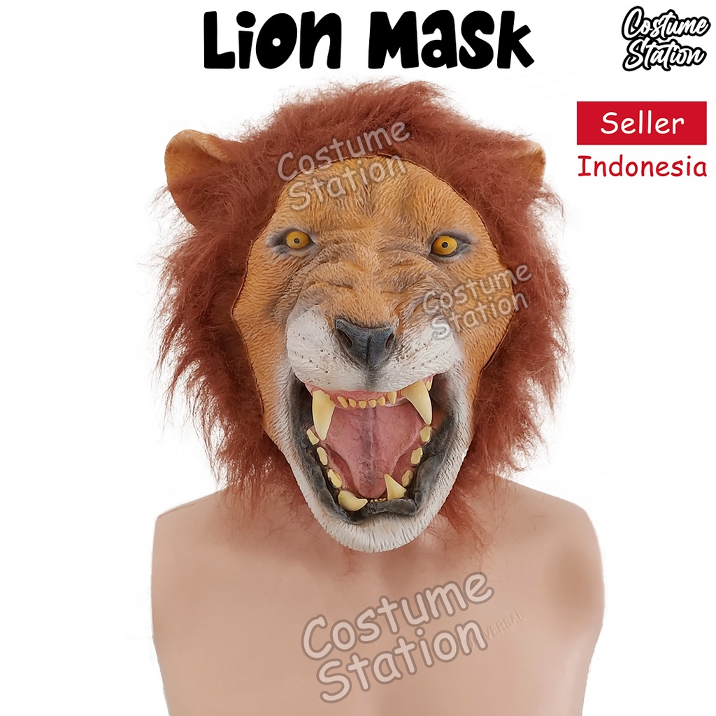 Topeng Singa / Lion Mask Latex Macan Hewan Binatang Animal Pesta Halloween