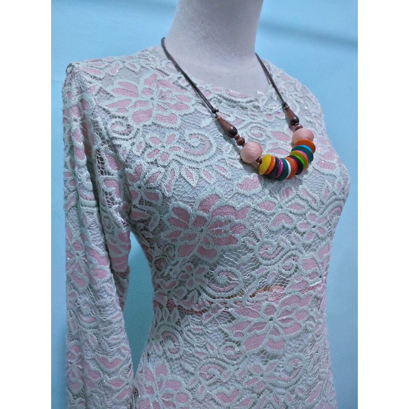 Dress / Baju Muslim Wanita Kombinasi Brokat