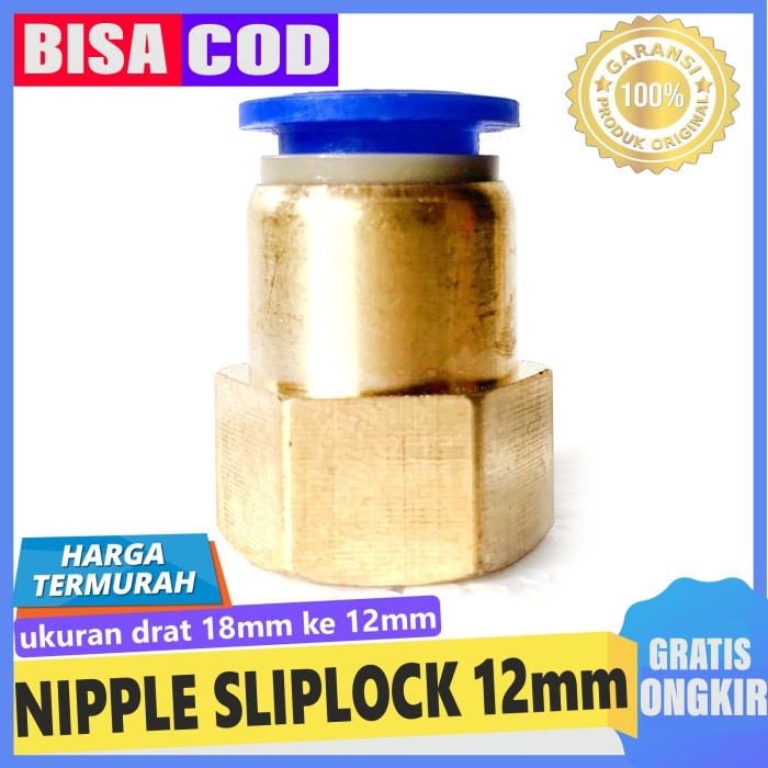 Konektor Pompa DC drat 18mm ke selang PU 12mm