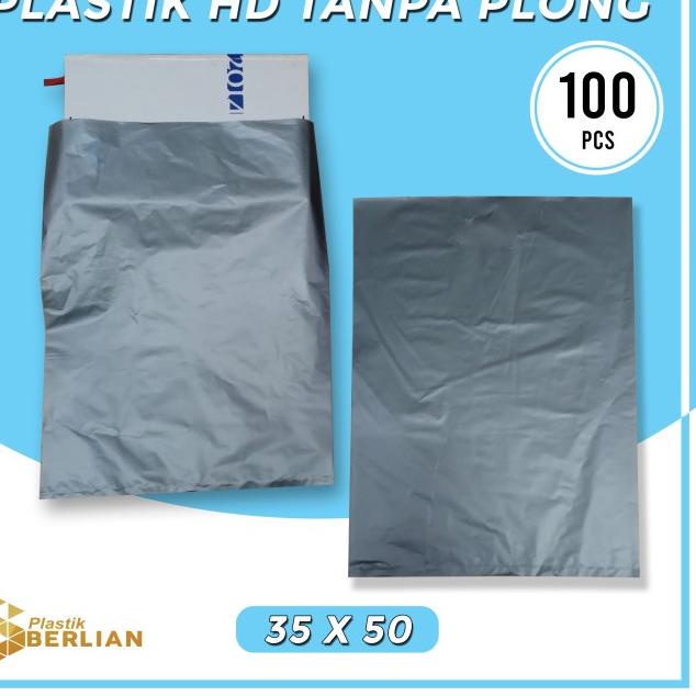 

Plastik HD Tanpa Plong 35 x 50 cm Plastik Packing Silver - Isi 100pcs