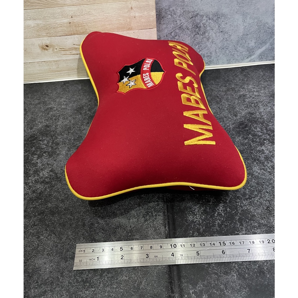 Bantal Mobil Mabes Police Merah - Bantal Mobil - Bantal Kepala Mabes Polr*