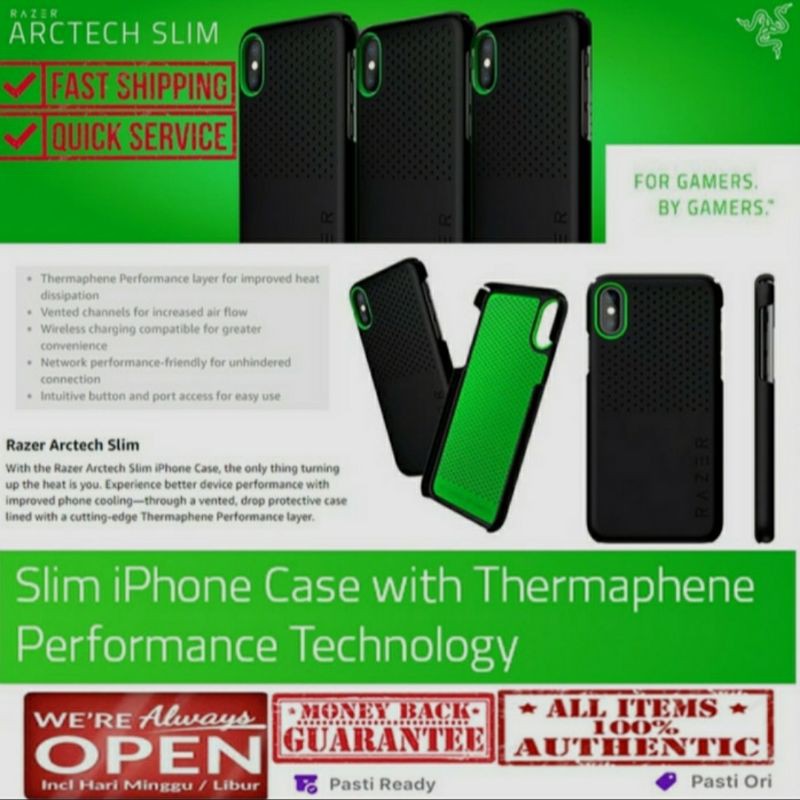 Original Razer Arctech Slim thin Case iPhone X XR XS Max - Black