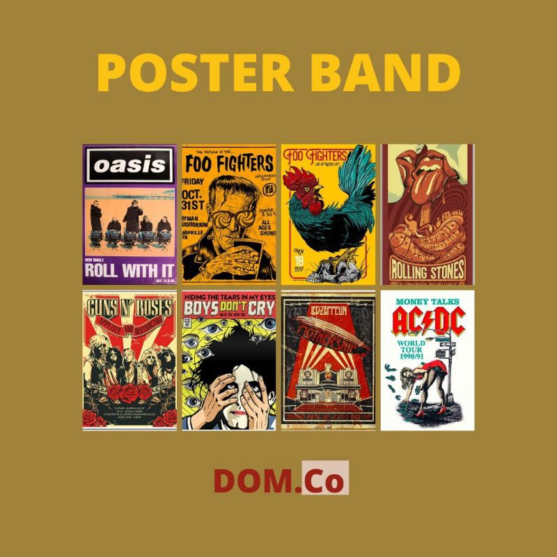 Poster dinding tema band / poster dinding kamar / hiasan dinding kamar