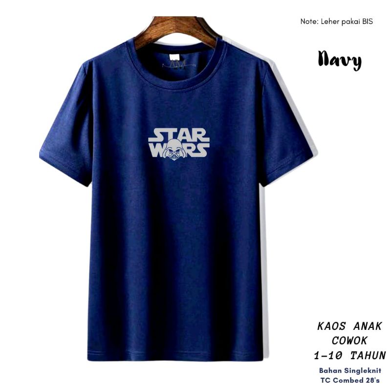 Baju Kaos Anak Cowok 3 tahun - Pria Dewasa ukuran S-7XL-XXXL Dewasa Star WAR 12warna