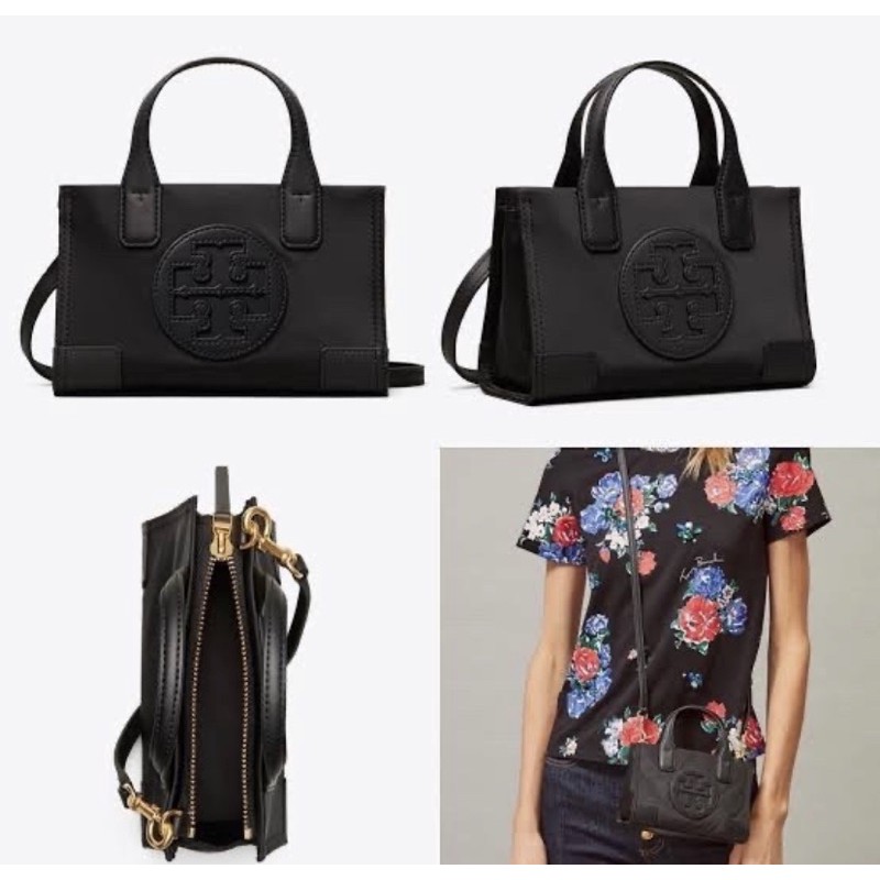 TORY BURCH ELLA MICRO TOTE BLACK