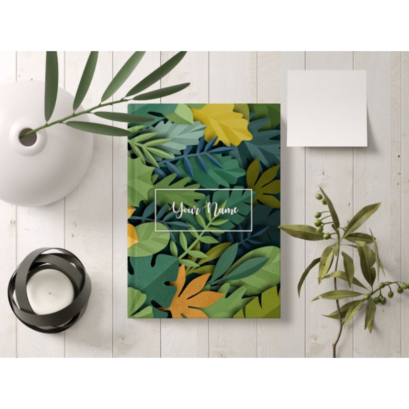 

notebook / buku catatan / buku diary / hard cover / natural leaf