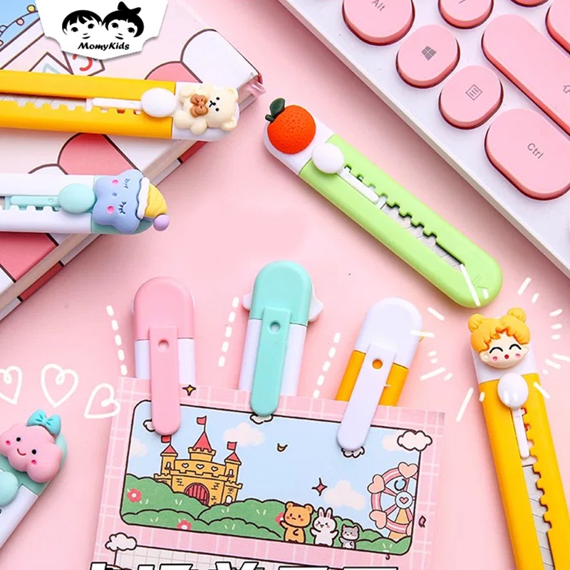 

COD Pisau Mini Cutter Karakter Lucu Pemotong Kertas Sebaguna AD04
