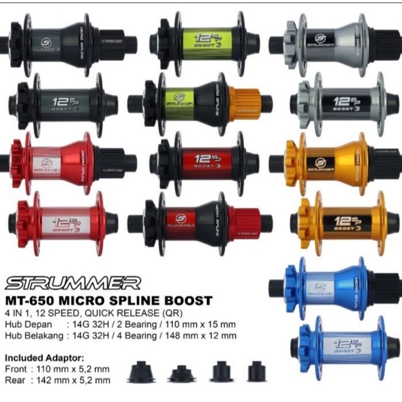 Hub freehub Strummer 32 microsline boost 12x148 dan 15x110 original tawon
