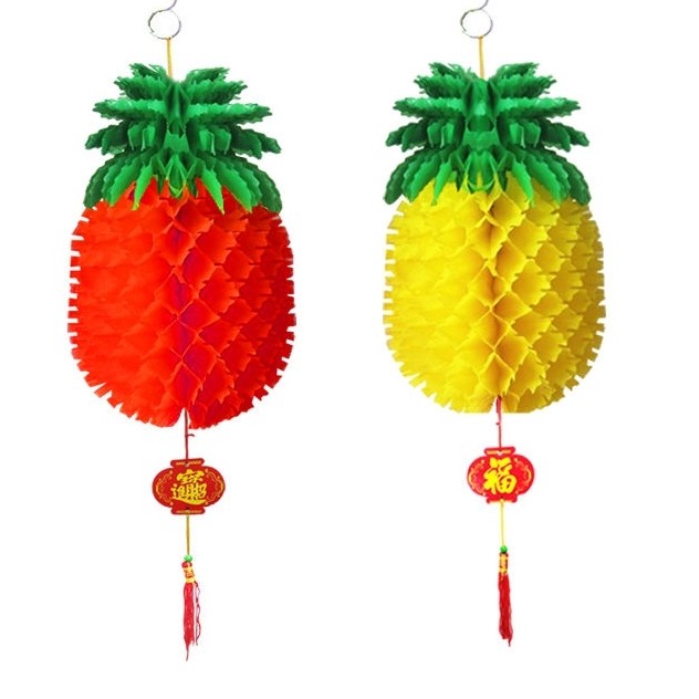 

Dekorasi Imlek Lampion Nanas Merah Hiasan Sincia nanas Kuning Gold