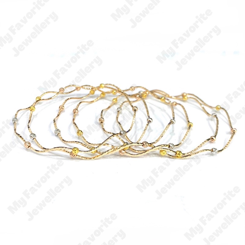 Gelang Gelombang Merica Emas Asli Kadar 700