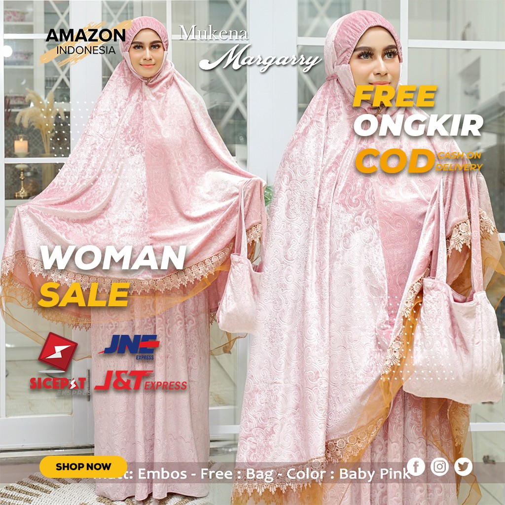 MUKENA WANITA DEWASA WARNA BABY PINK BAHAN EMBOS 3D KOMBINASI RENDA MEWAH  DINGIN TEBAL BAGUS MURAH