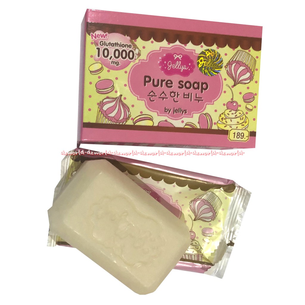 Jellys Pure Soap Glutathione Sabun Thailand Pemutih Kulit Wajah 100gr