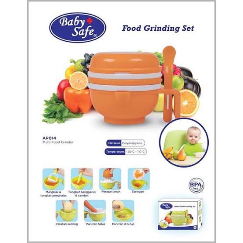 BABY SAFE - BABY SAFE GRINDING SET - PERLENGKAPAN MPASI - FOOD GRINDING SET