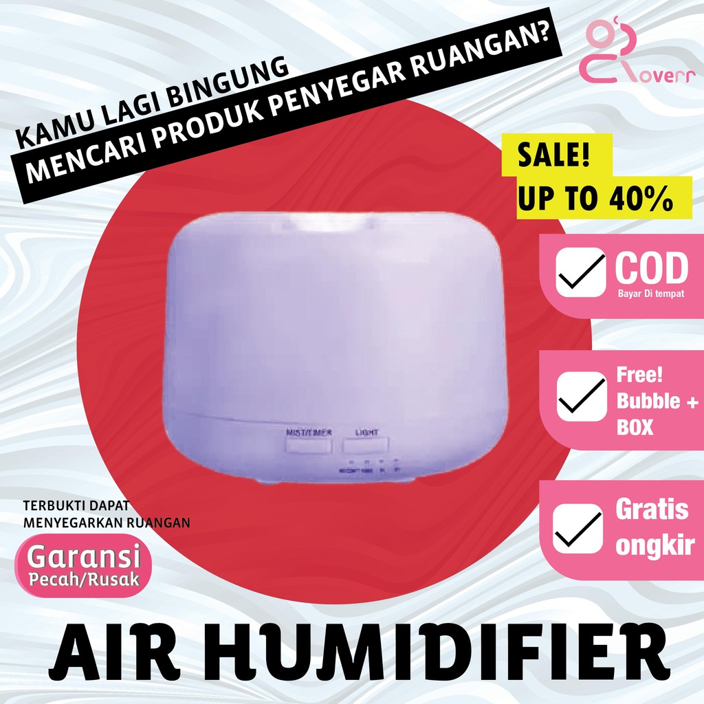 Alat Pengharum Ruangan Pembersih Udara Humidifier Ultrasonic Diffuser Aromaterapi Air Purifier Led