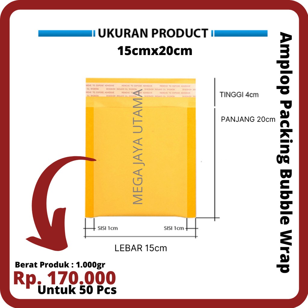 

Amplop Coklat Bubble Packing Craft Samson 15x20 cm