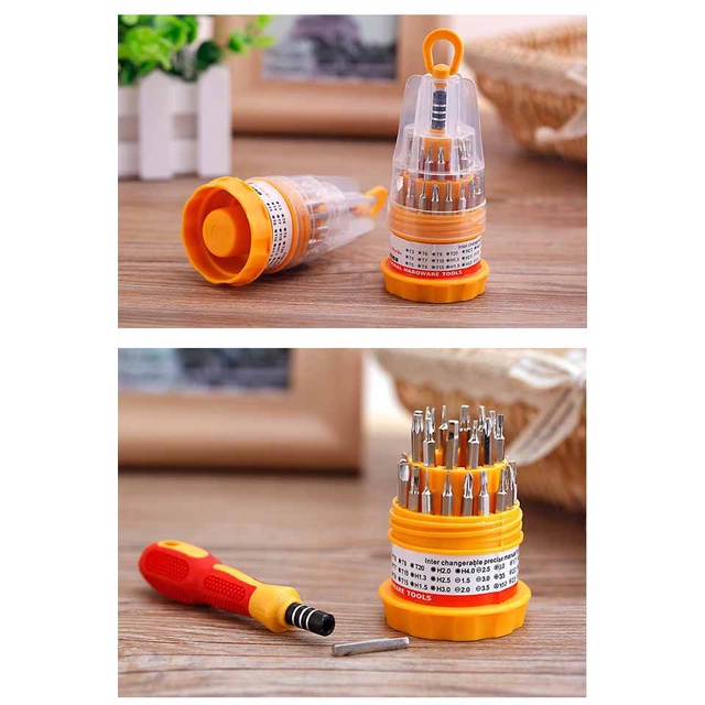 Obeng Set bulat multifungsi obeng hp 31 IN 1 Toolkit screwdriver mini magnet alat serbaguna untuk service laptop handphone teknisi peralatan elektronik obeng kecil