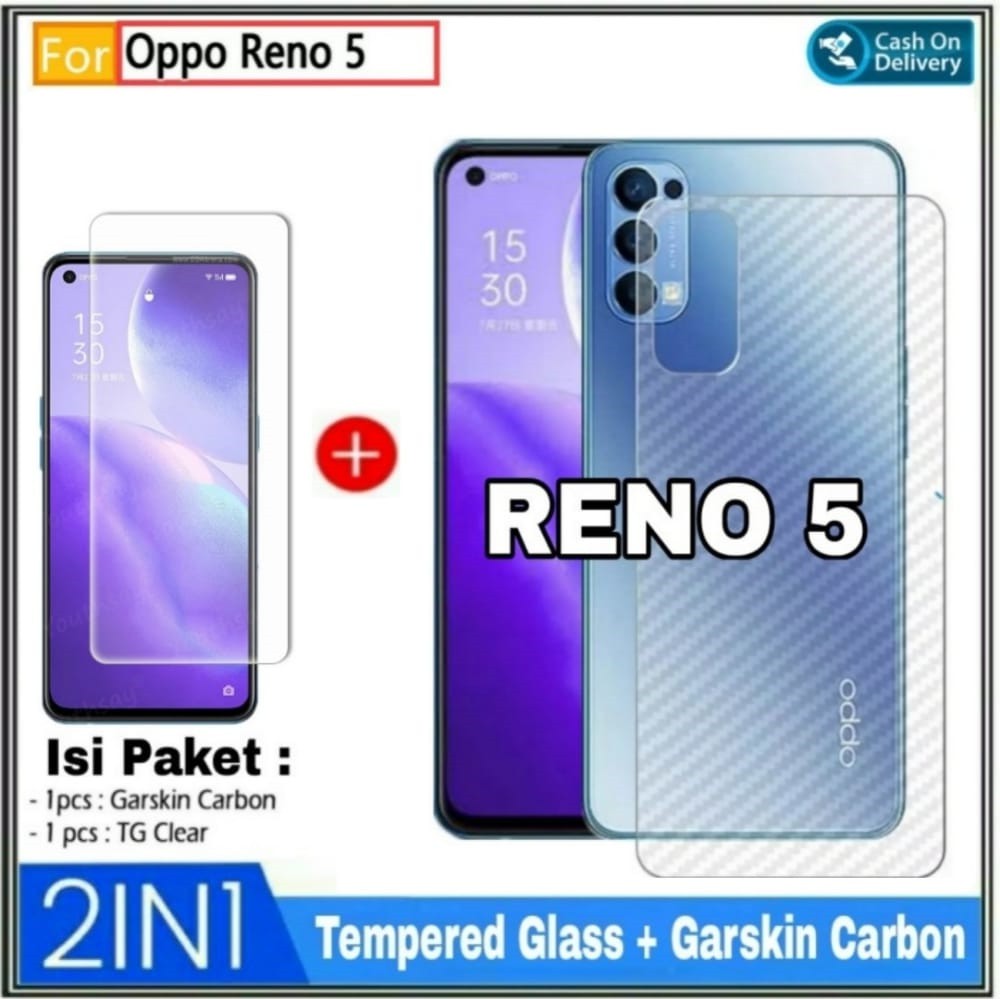 Tempered Glass Reno 5 Free Garskin Carbon Protector Oppo Reno 5