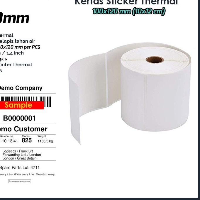

Big Sale - KERTAS THERMAL LABEL 100X120 mm STICKER LABEL Isi 500 pcs ✓