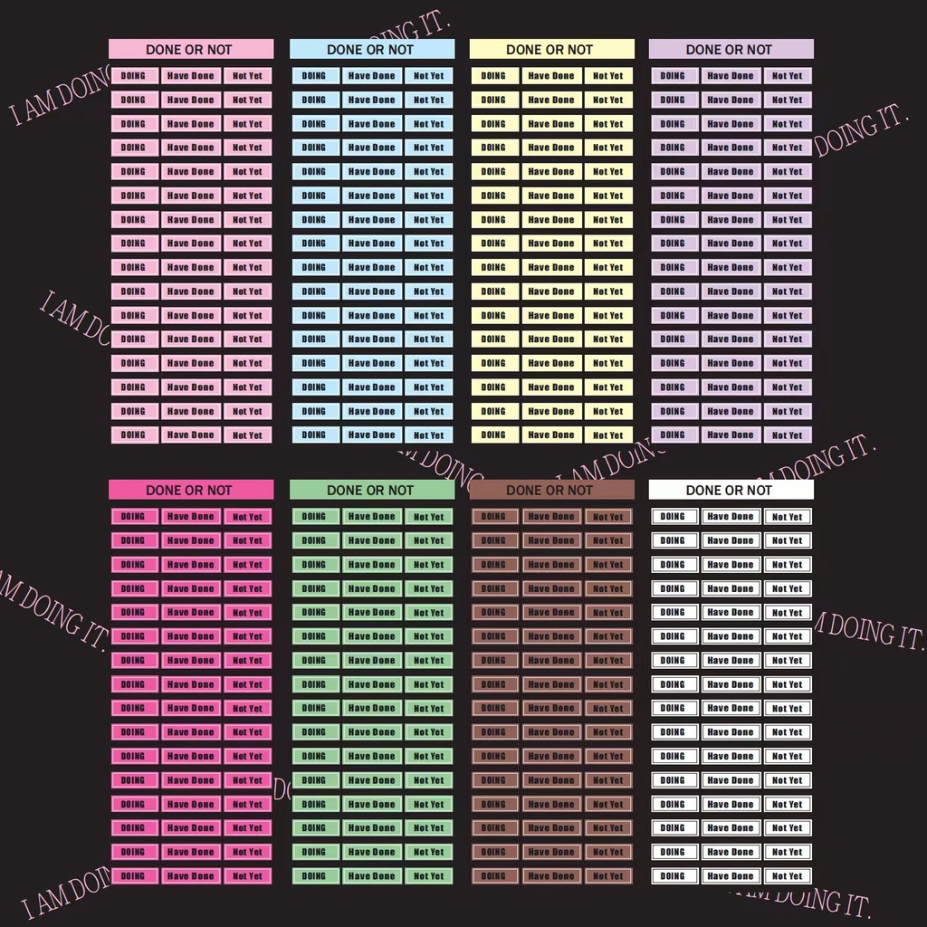 Galicici Stiker Label Tulisan Punching Bahasa Inggris